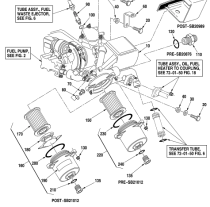 PIC OF ENGINE OIL TO F-HEATER EXPOLDED VIEW
